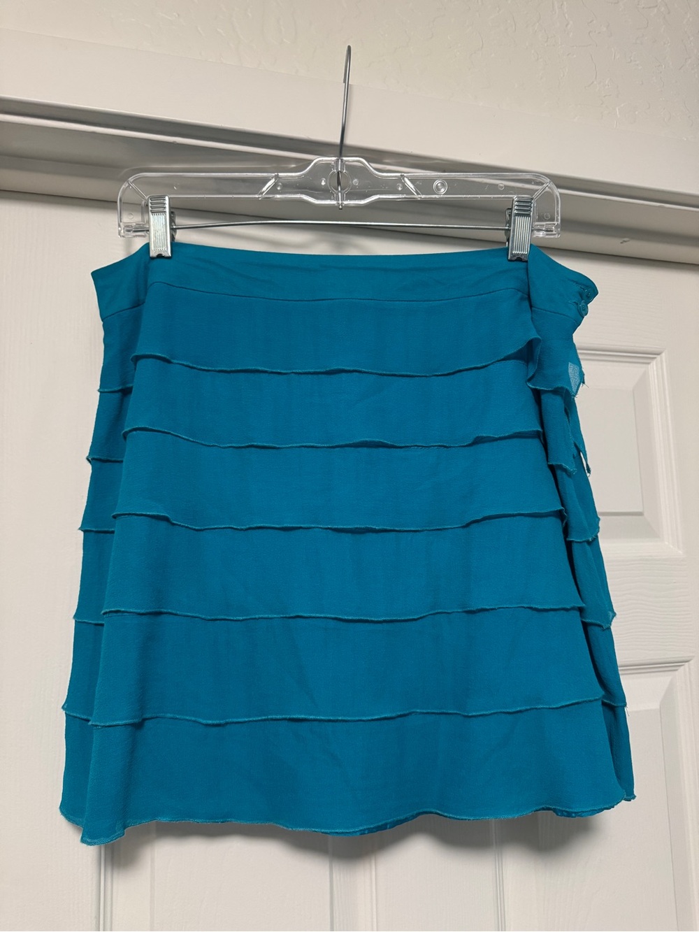 SilkLand Teal Tiered Mini Skirt